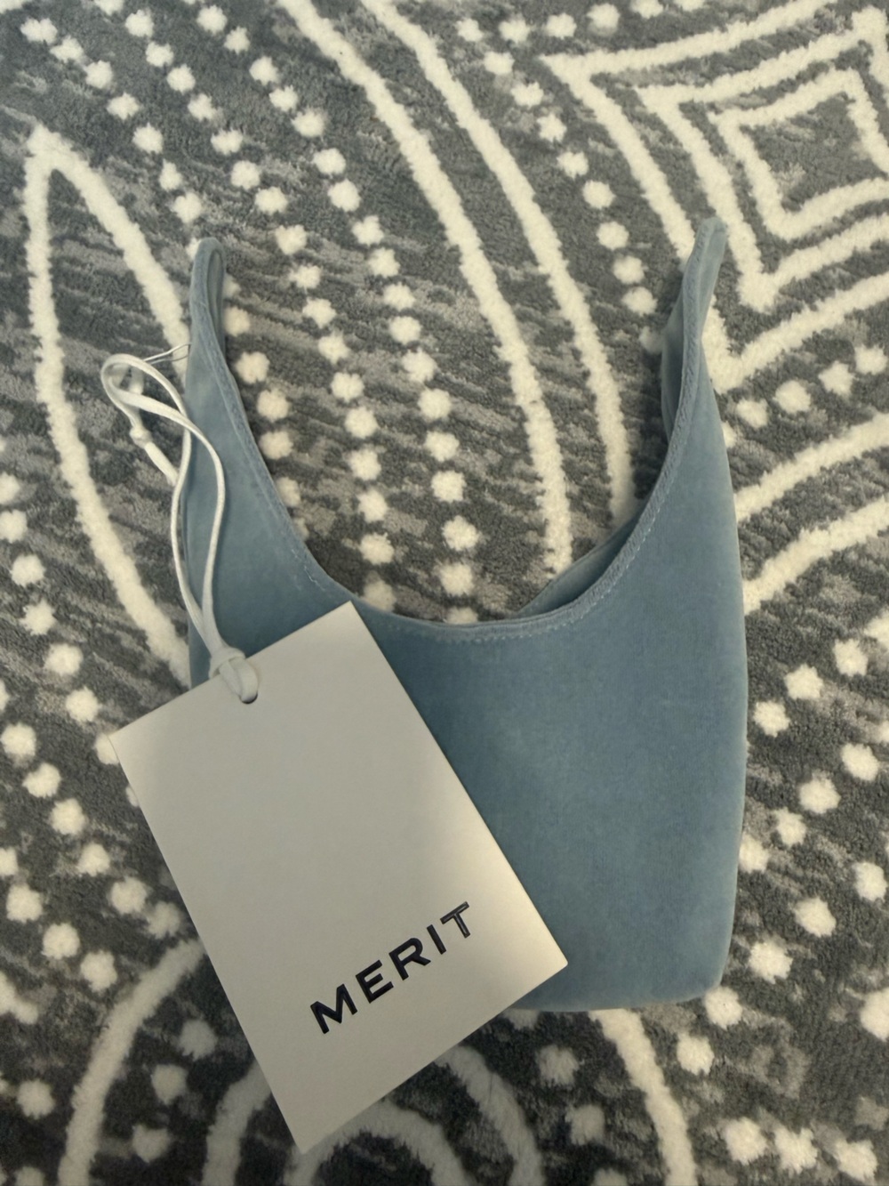 Merit Limited Edition Mini Blue Velvet Cosmetic Pouch β Soft Luxe Travel Case